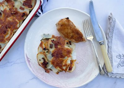 Roast Chicken with Homemade Potato Bake