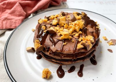 Choc Honeycomb Protein Pancakes