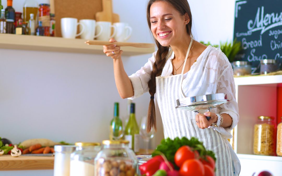 woman cooking spring recipes