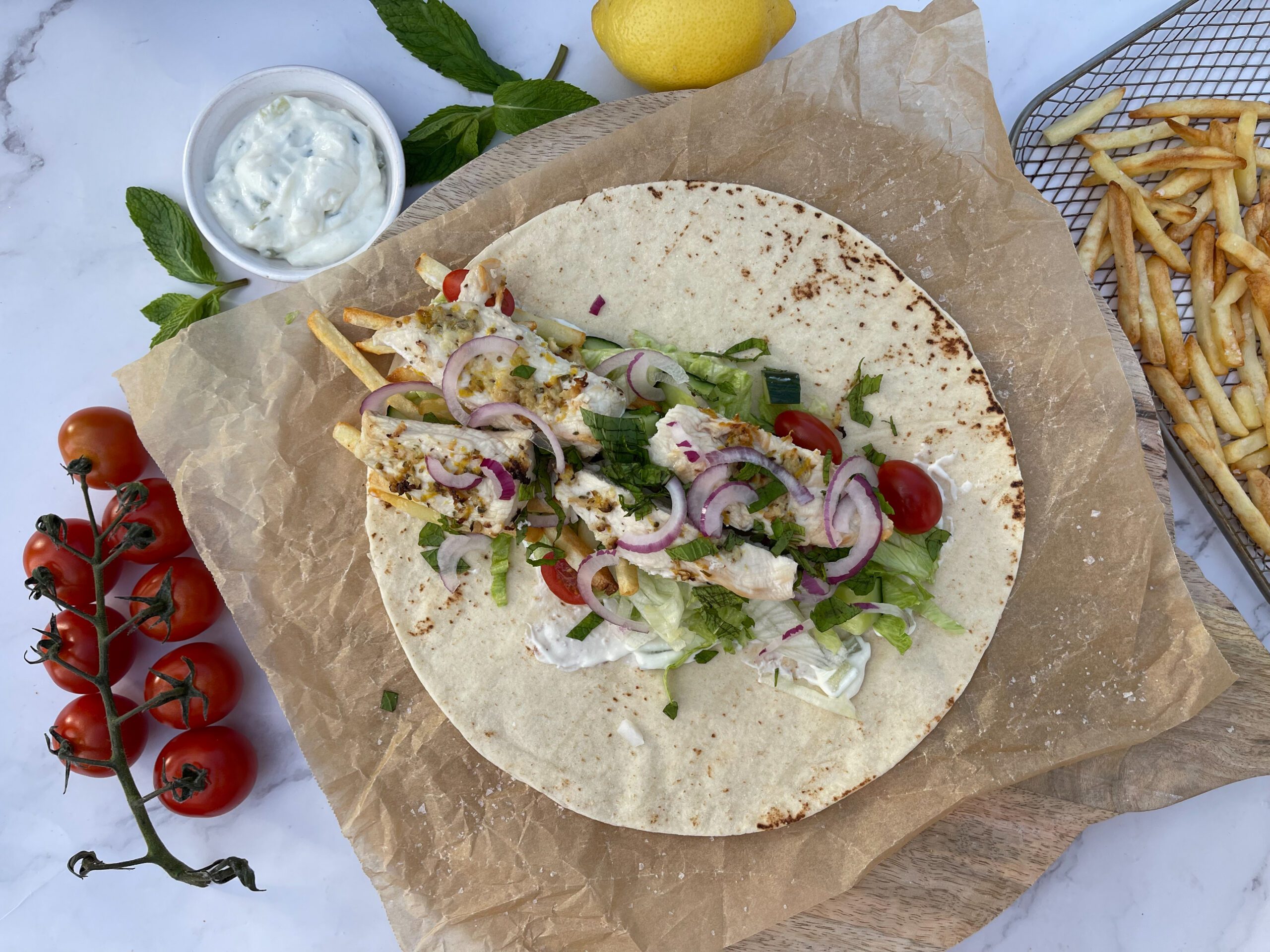 Loaded Chicken Gyros