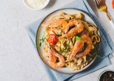 Prawn & Creamy Tomato Pasta