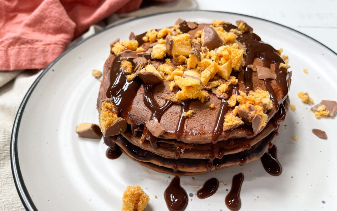 Choc Honeycomb Protein Pancakes