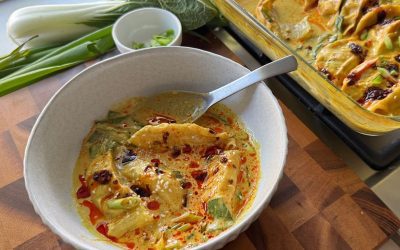 One Pan Curry Dumpling Bake (Easy, Comforting Dinner)