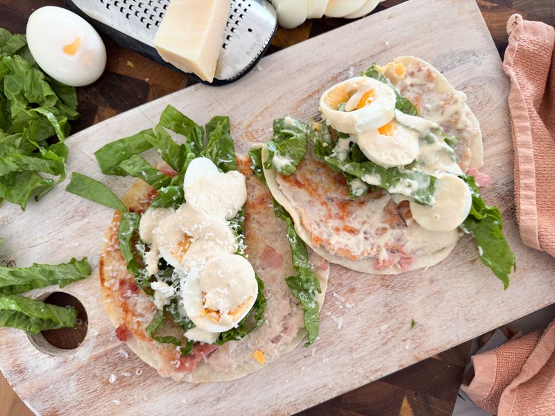 Chicken Caesar Smash Tacos