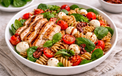 Chicken Caprese Pasta Salad (High-Protein Lunch)