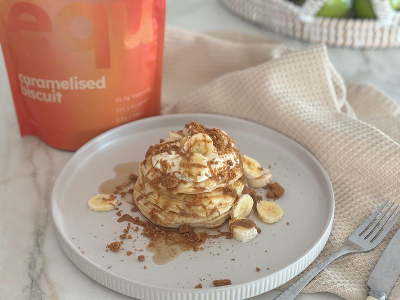 Biscoff Protein Pancakes